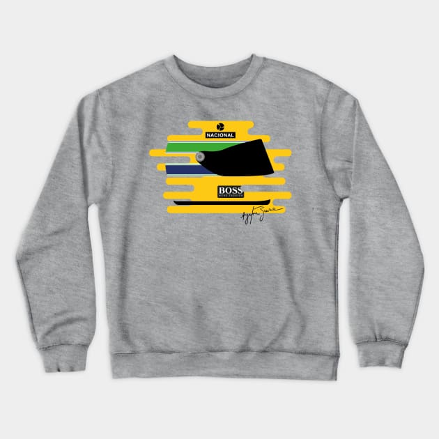 Ayrton Senna Formula 1 Helmet Tribute Crewneck Sweatshirt by funkymonkeytees